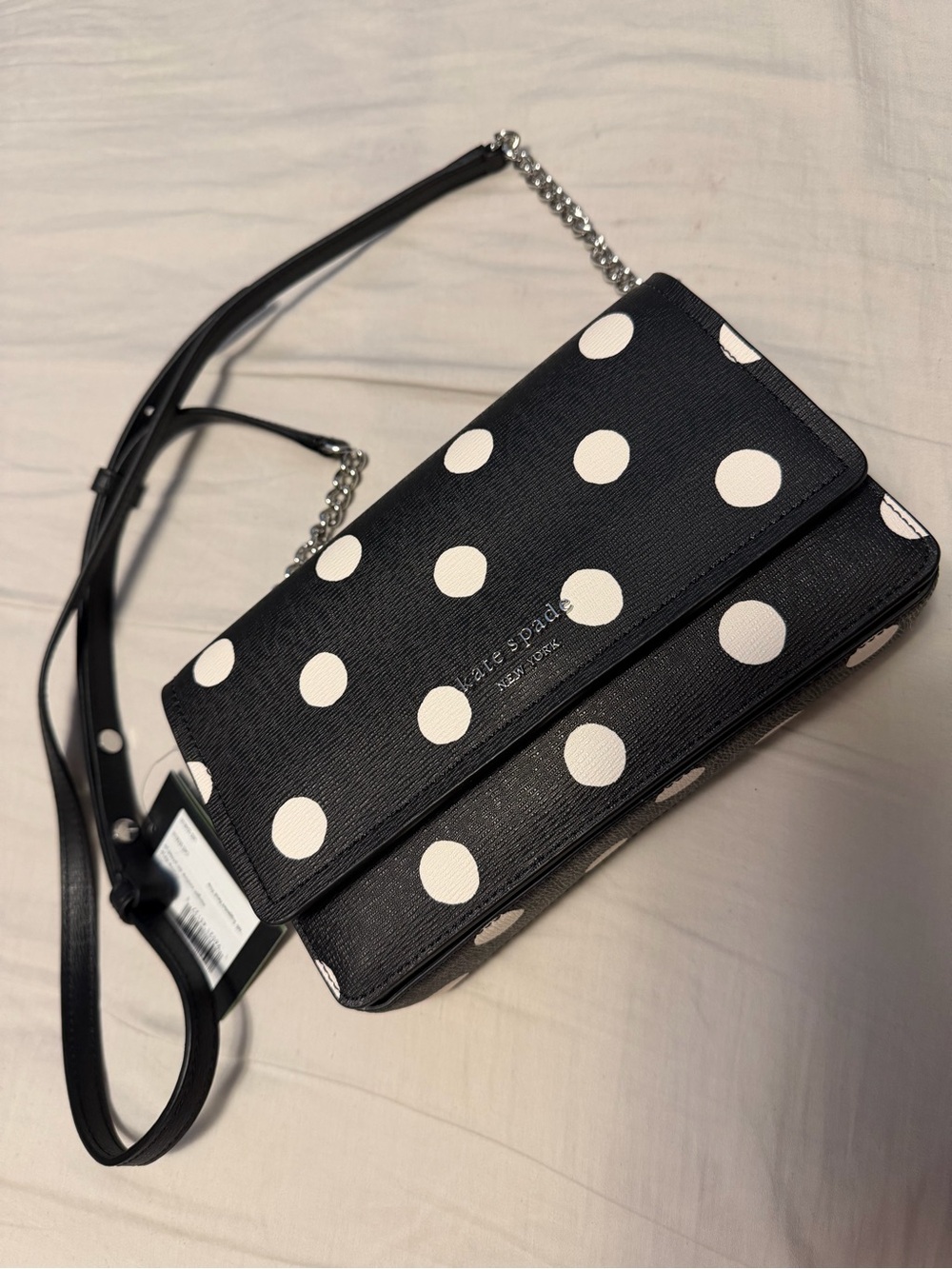 kate spade Black and White Polka Dot Leather Crossbody